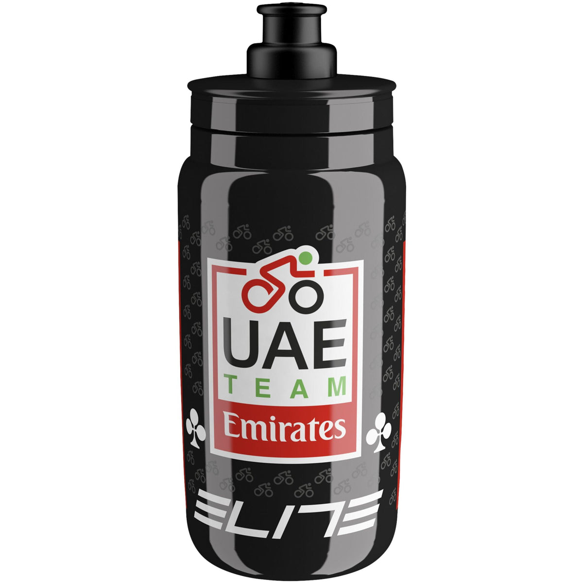 Elite Fly Racing water bottle for cyclists, BPA-free hydration bidon with a sleek design and secure cap for on-the-go cycling hydration.