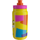 Yellow Elite Fly Tour De France Femmes 2026 cycling water bottle, 550 ml, with ergonomic design for cyclists.