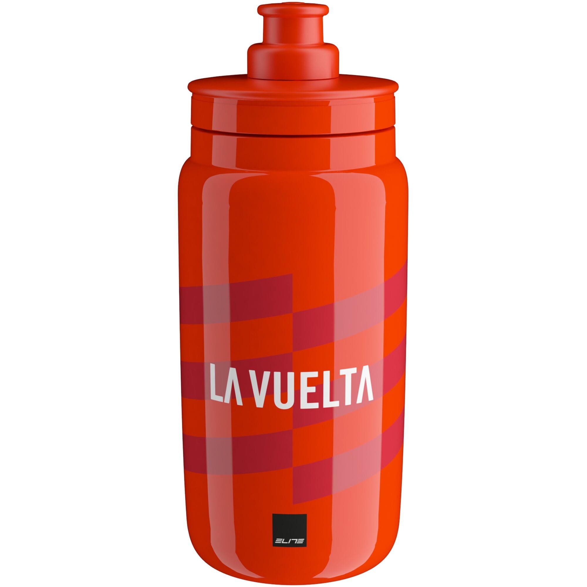 Elite Fly Racing water bottle for cyclists, BPA-free hydration bidon in black with a secure cap and ergonomic design.