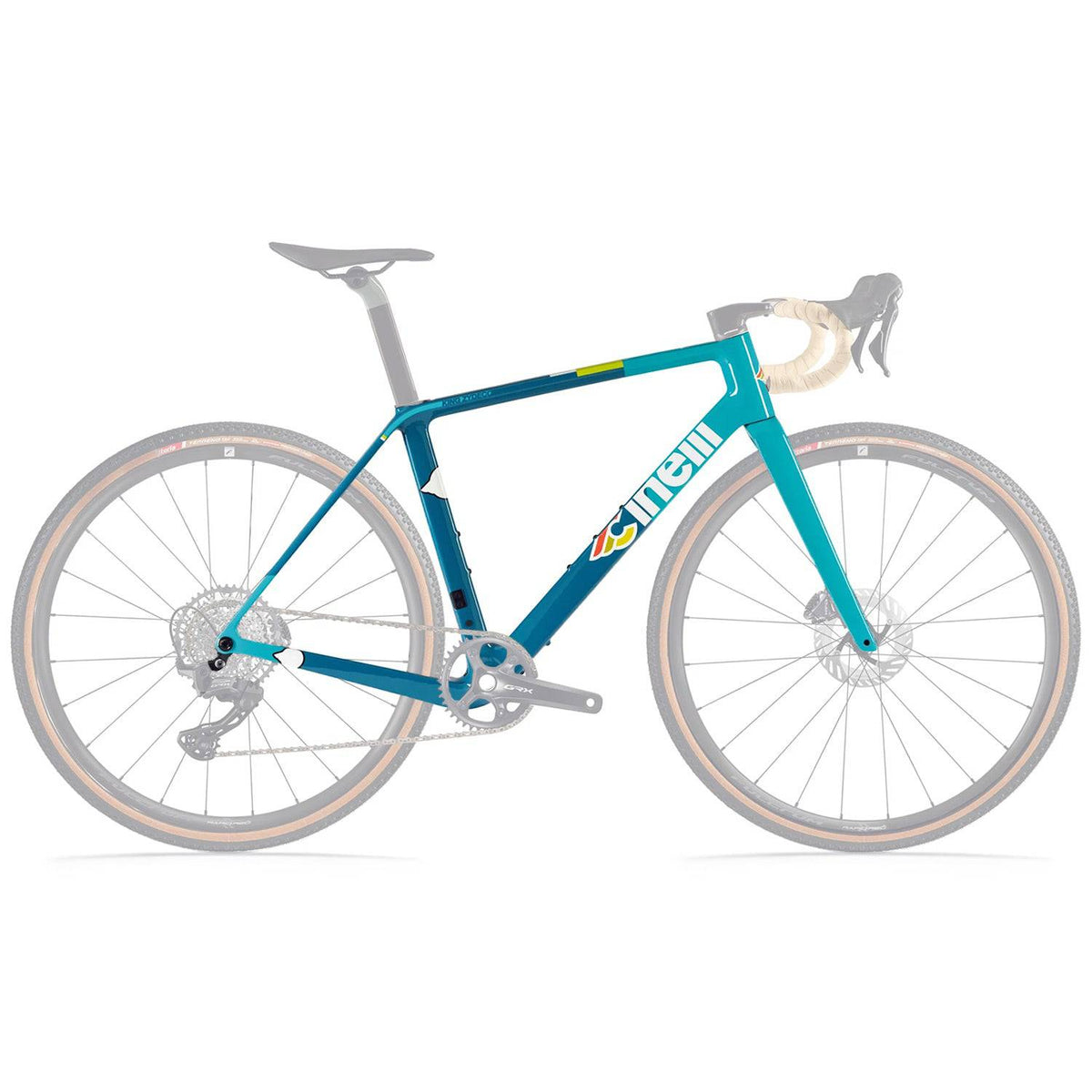 Cinelli King Zydeco II Bayou gravel bike frameset with carbon fork and integrated routing, designed for durable off-road riding.
