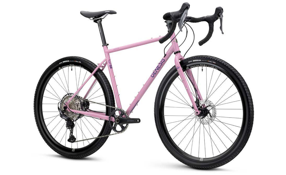 Genesis Croix de Fer 40 2026 gravel bike with Shimano GRX 1x12-speed drivetrain and tubeless-compatible wheels, ready for adventure.