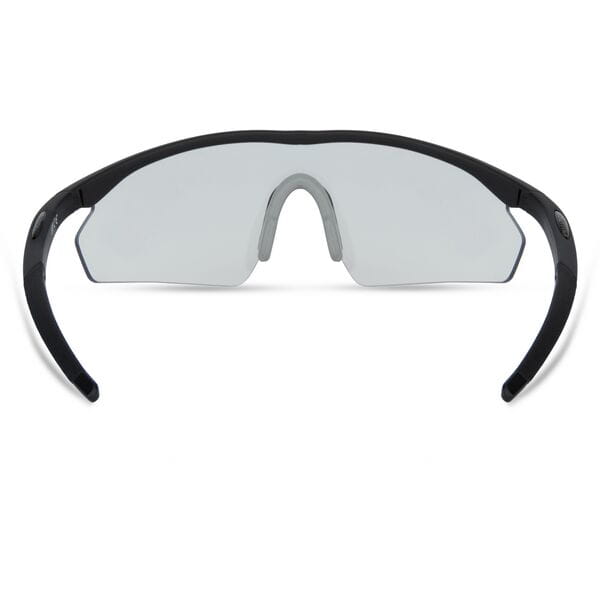 Madison Eyewear Shields matte black sunglasses with clear low-light lenses, stylish and functional eye protection.
