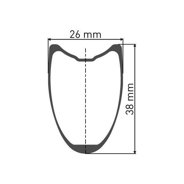 DT Swiss CRC 1100 SPLINE disc brake wheel, carbon tubular 38 x 26 mm, rear