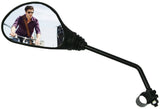 Trek black left-side e-bike replacement mirror with adjustable rearview for enhanced cycling safety.