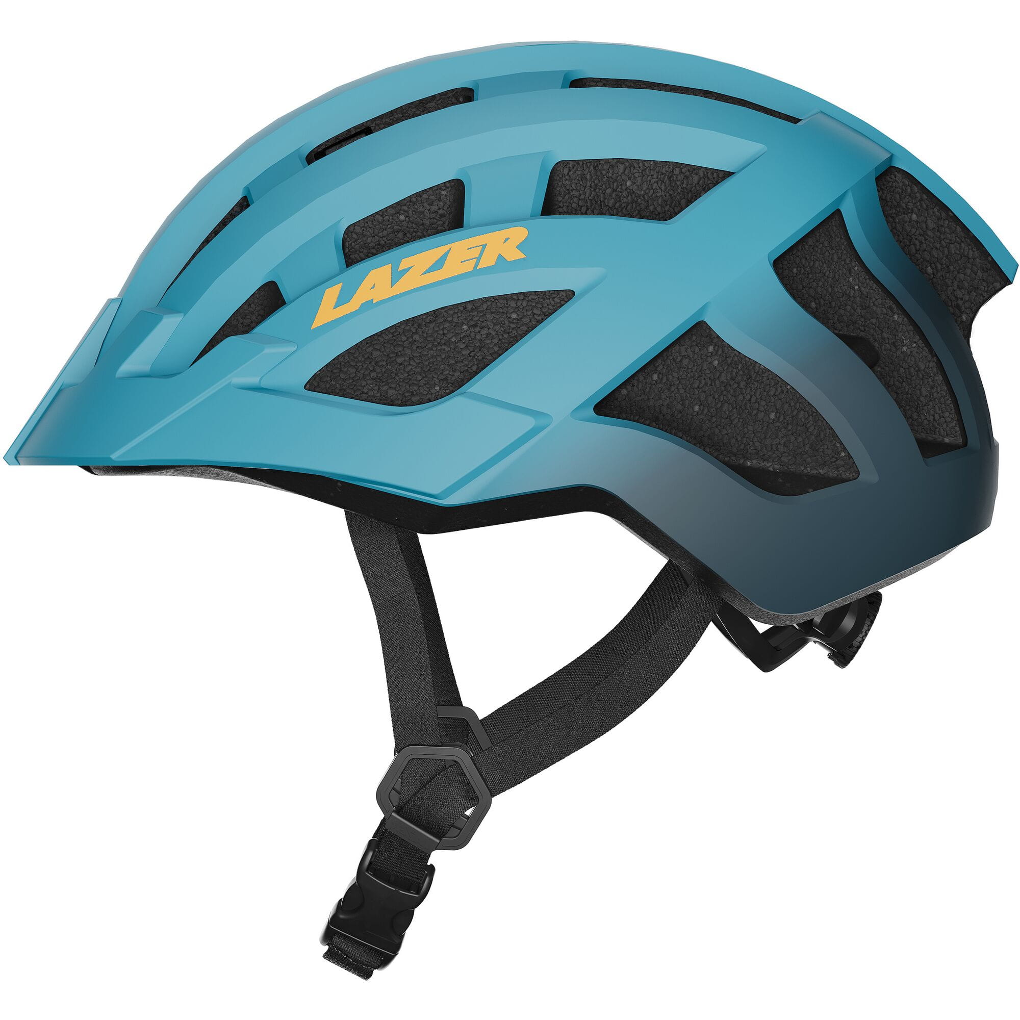 Lazer J2 kids mountain bike helmet with ventilation and TS+ retention system, featuring colorful design and adjustable fit.