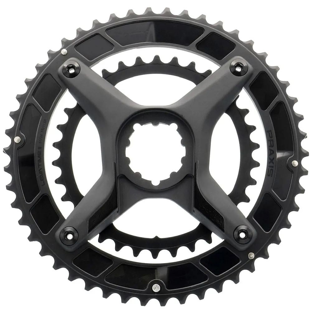 Praxis Works CR LT2 X-Ring Chain Ring and Spider Kit with 3-bolt direct mount for bike components.