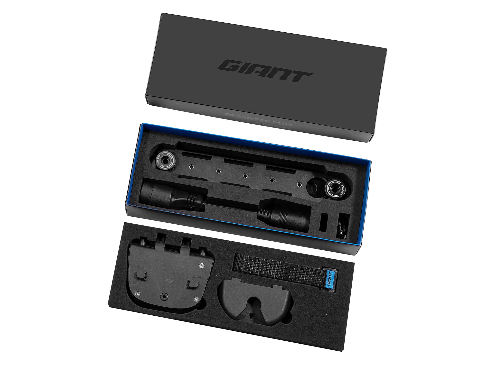 Giant EnergyPak Plus accessory kit components for Giant E+ Pro e-bike battery system, including connectors and mounting parts.