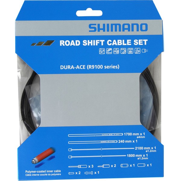 Shimano Rs900 Road Gear Cable Set Polymer Coated Inners Black Cables