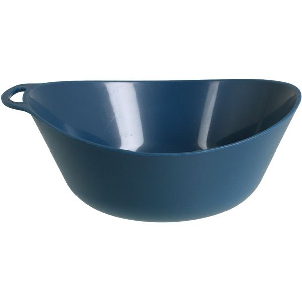 Lifeventure Ellipse Bowl in navy blue, 450ml lightweight travel and outdoor food container, showing the compact, durable design.