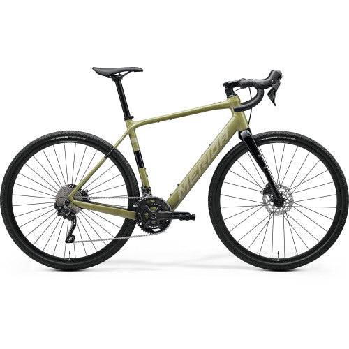 Merida eSilex 400 MY26 electric gravel bike with MAHLE Ebikemotion system and integrated 250Wh battery, shown in brown.