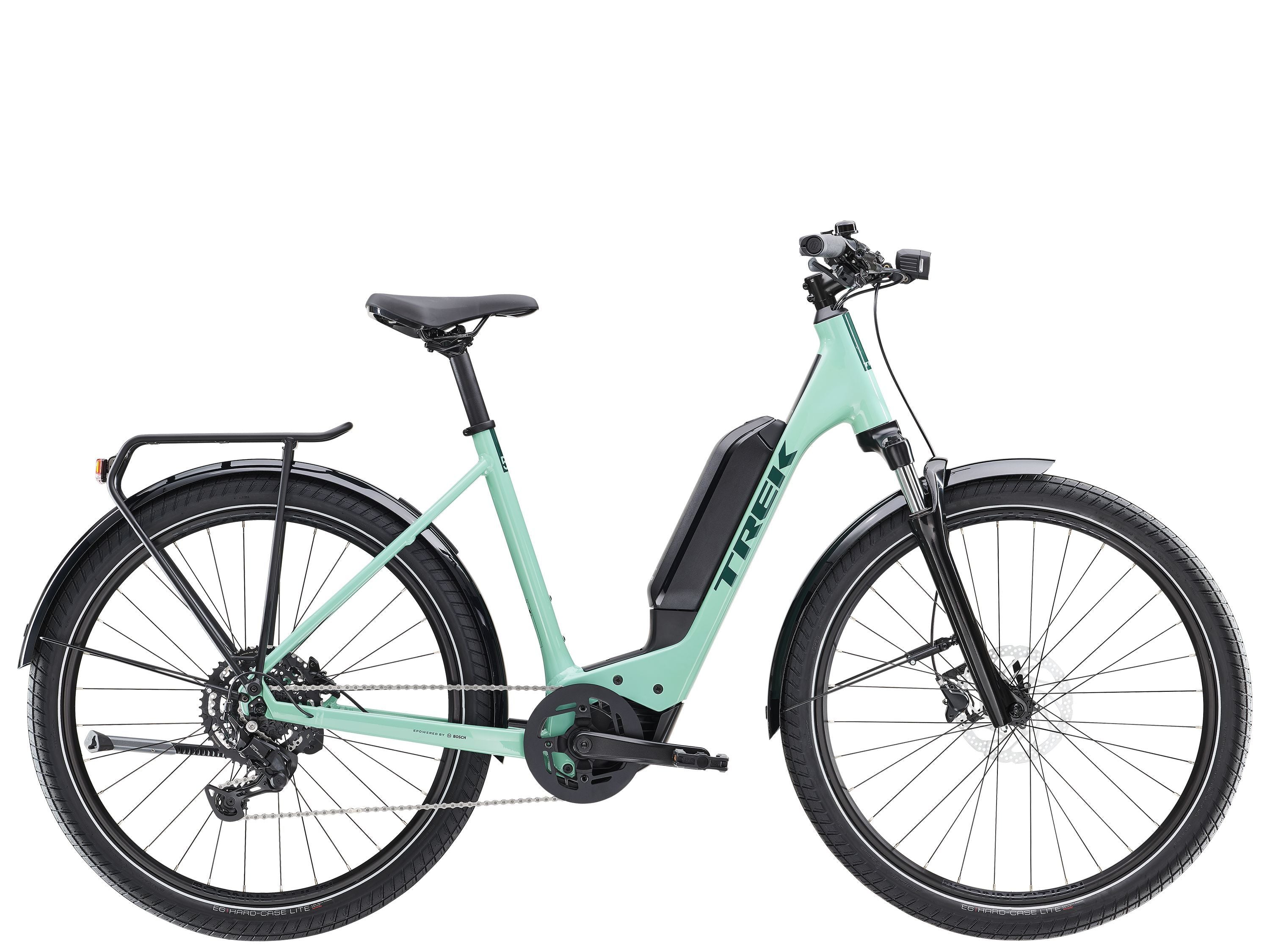 Trek Allant+ 5 Lowstep electric hybrid bike with comfortable step-through frame and pedal assist for urban and recreational riding