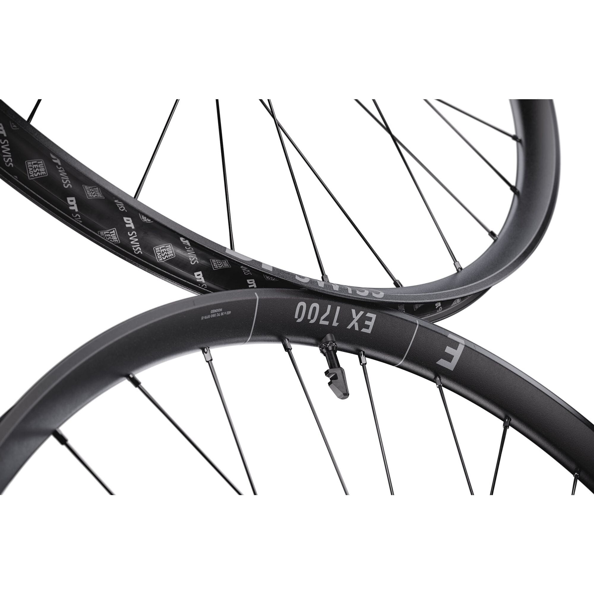 DT Swiss EX 1700 29-inch front wheel with 30mm rim and 20x110mm BOOST axle, shown with rim and hub details.