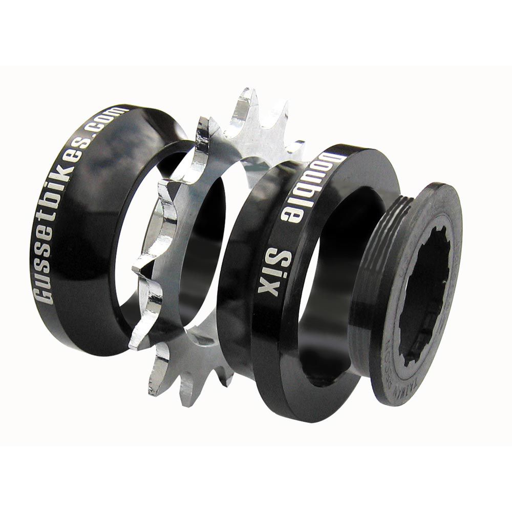 Gusset Double Six Single Spd Conversion, Alloy Spacers for 8/9sp inc Steel 12T Cog