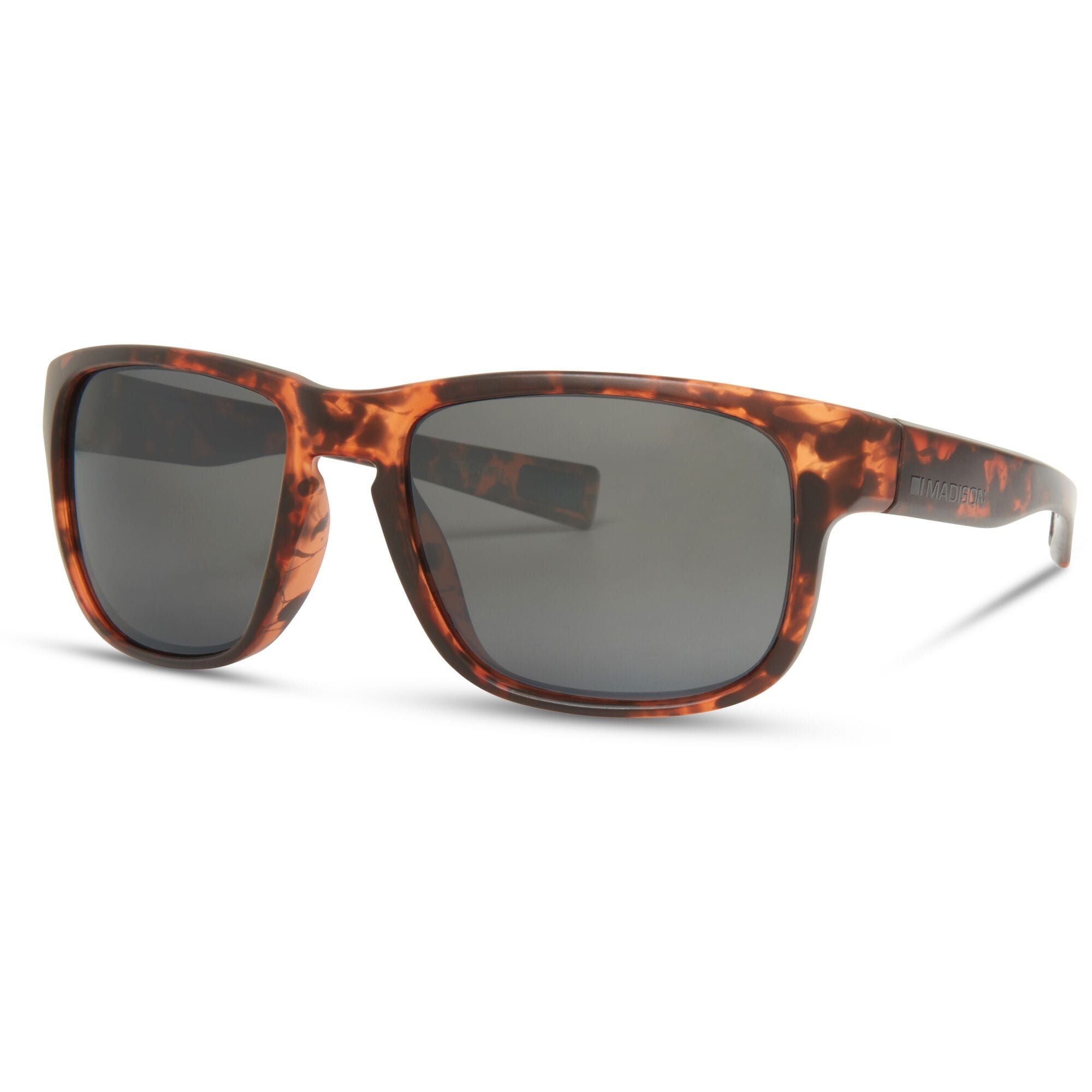 Madison Eyewear Signal Sunglasses in dark tortoise shell with black mirror lenses, stylish eyewear for sun protection