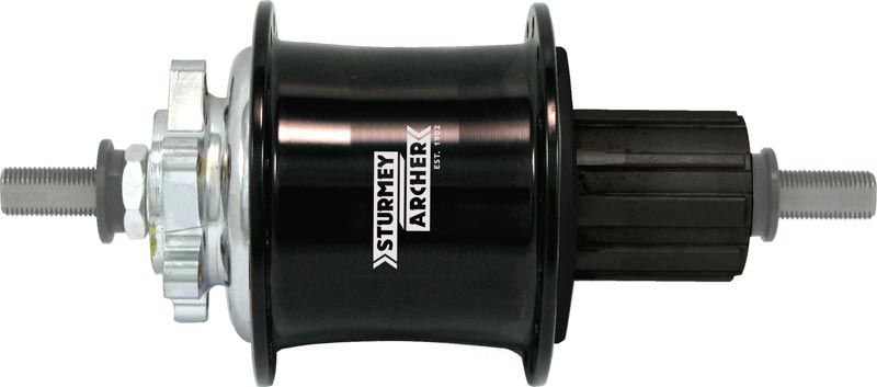 Sturmey Archer Hubs - Rear Internally Geared SA CS-RK3 3spd for 8/9Spd cassette with IS Disc mt. 135mm