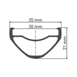 DT Swiss F 1900 wheel, 30 mm rim, 12 x 157 mm axle, 27.5 inch rear Shimano HG