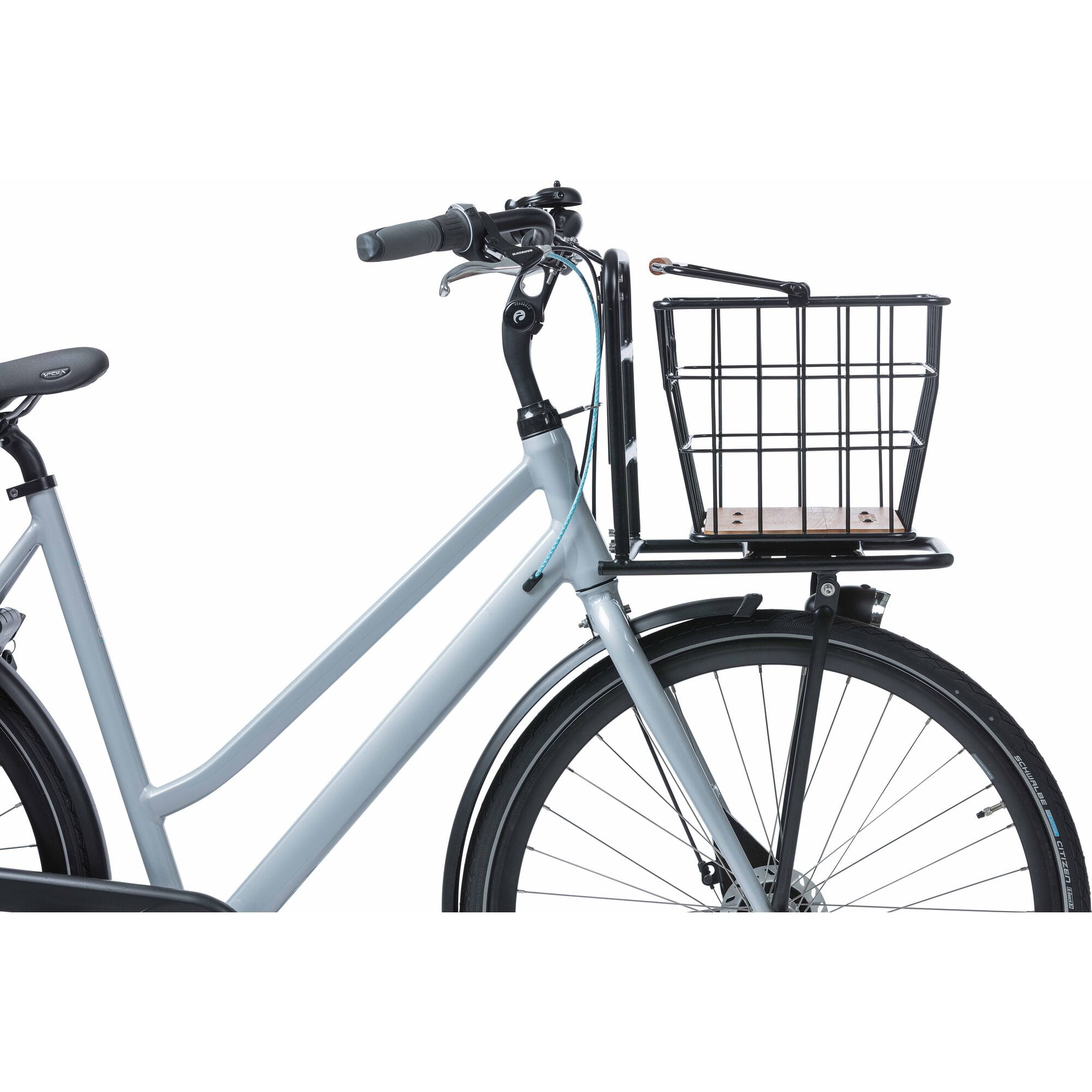 Basil Panniers & Bags - Norland bicycle basket MIK 23L black/naturel brown