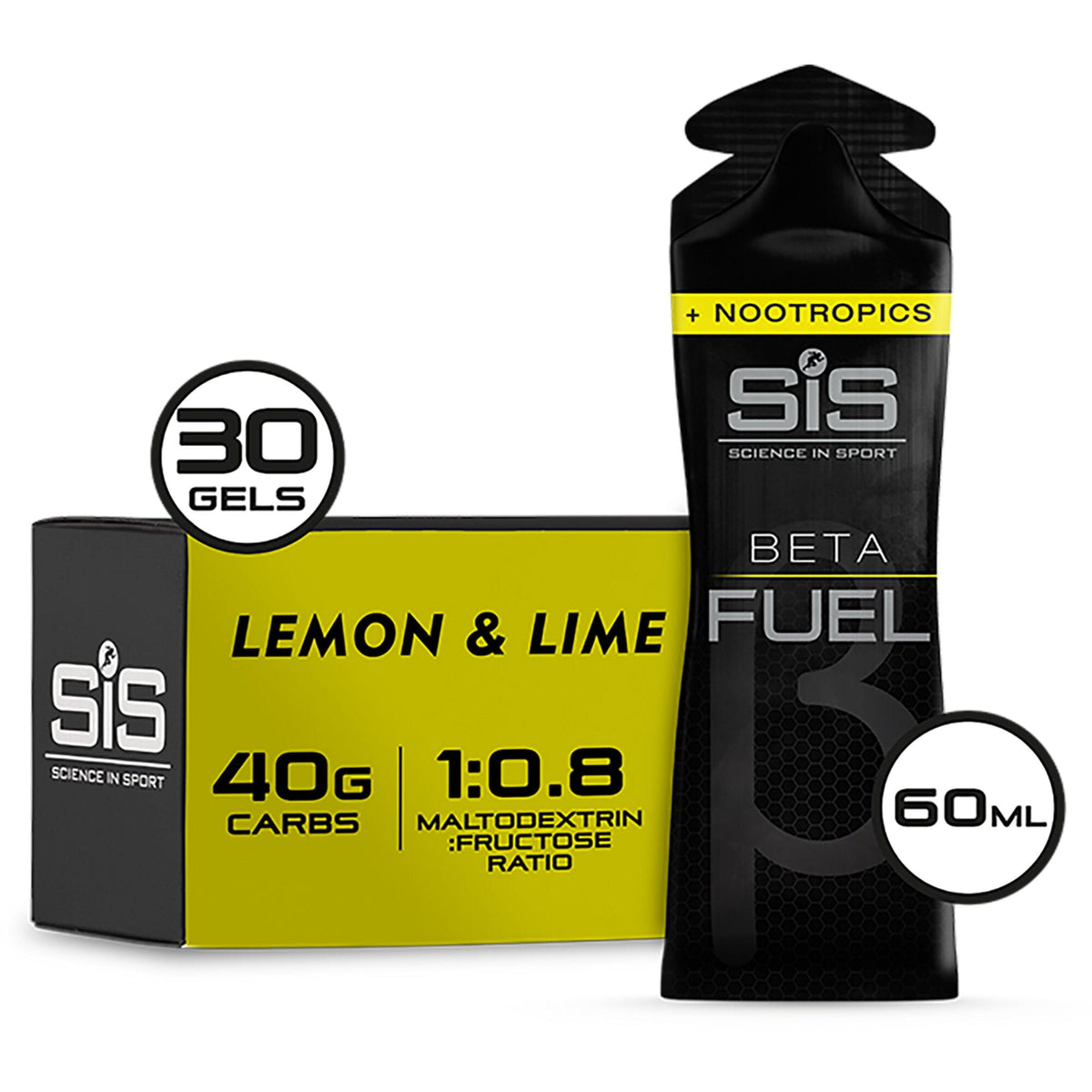 Science In Sport Beta Fuel Energy Gel +Nootropics - box of 30 gels
