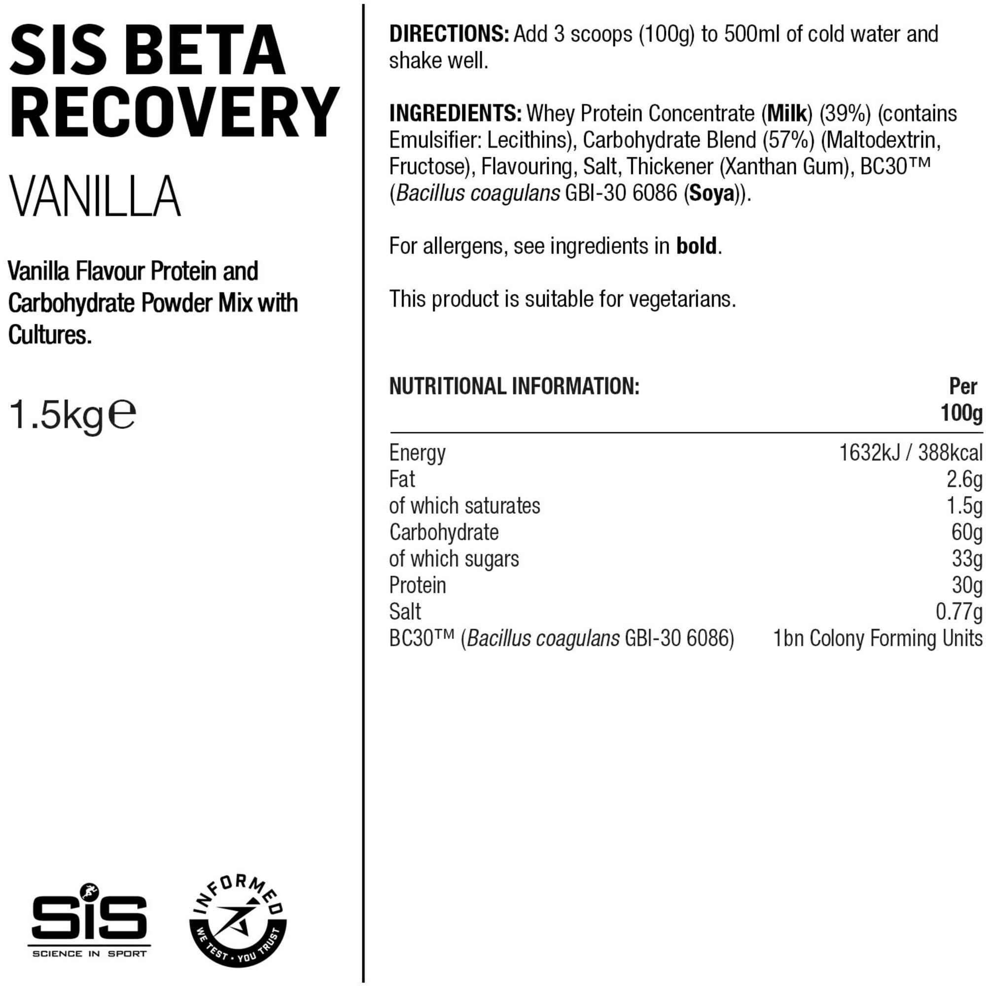 Science In Sport Beta Recovery Drink Powder