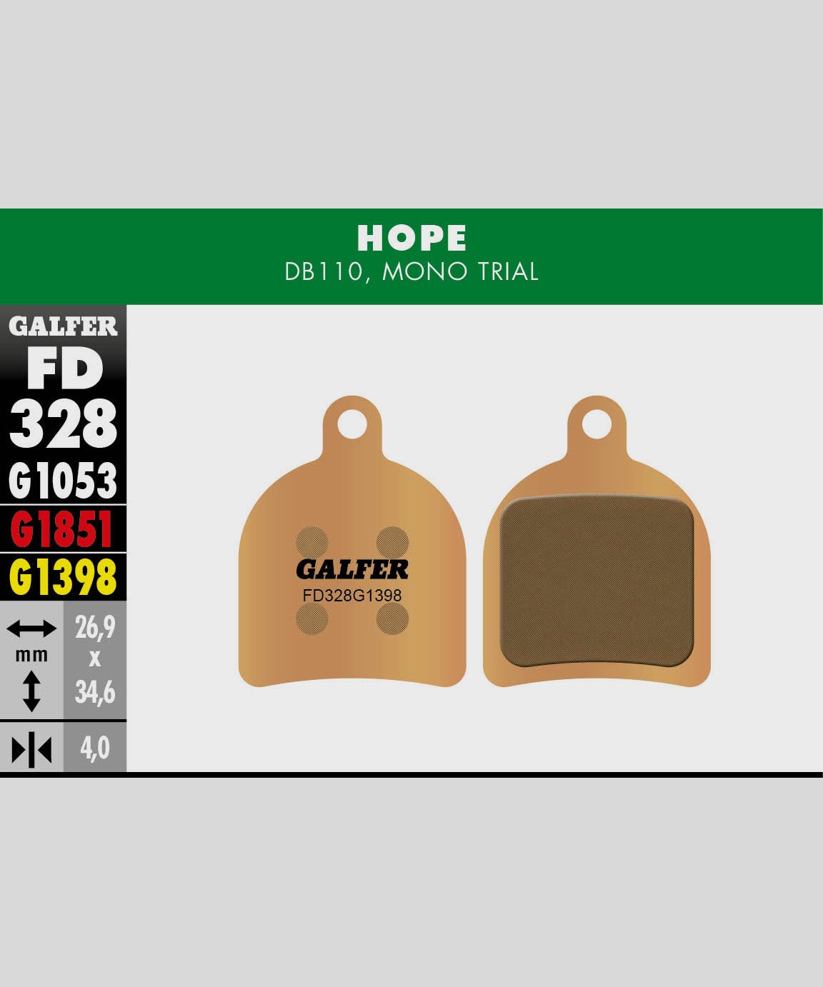 Galfer Sintered Bike Disc Brake Pad