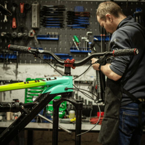 A bike in a workshop