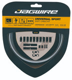 Jagwire Sport Shift Kit 2x for SRAM and Shimano components, featuring cables and housing for smooth gear shifting.