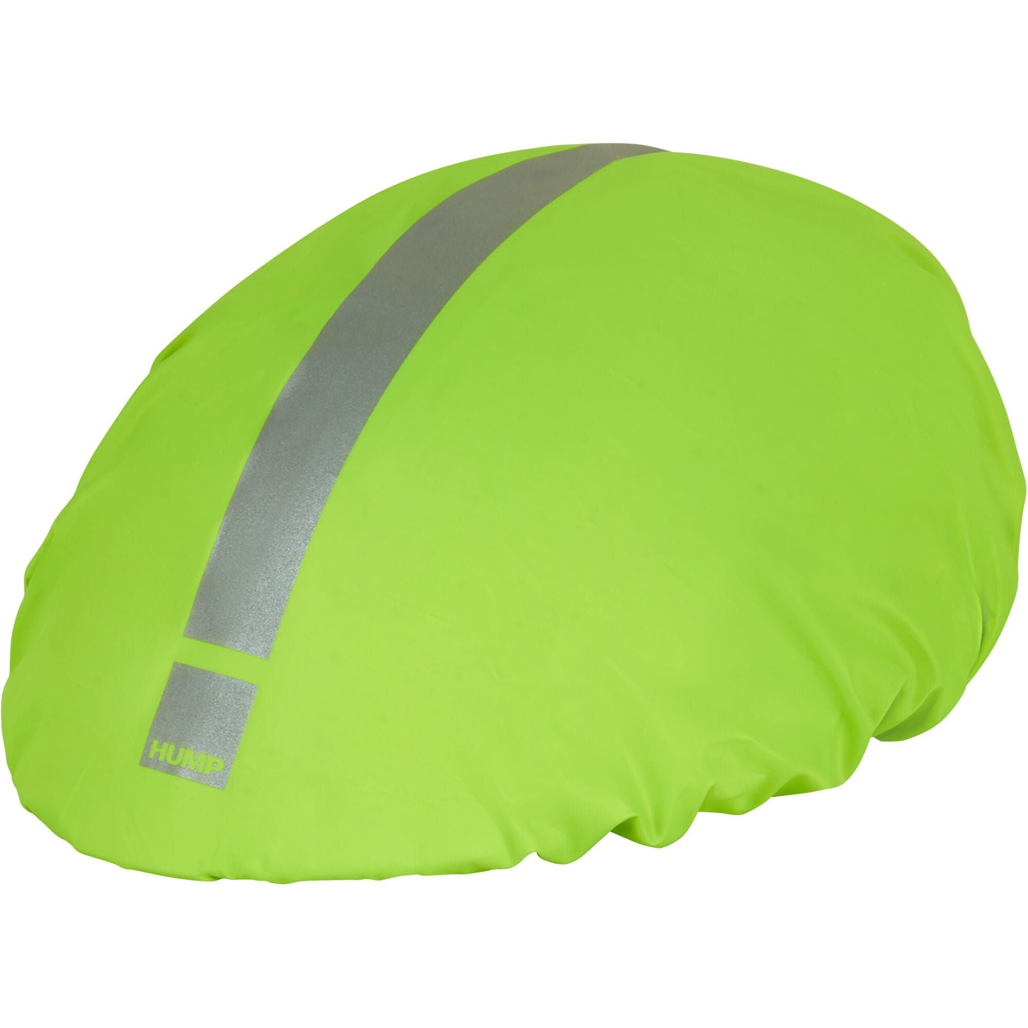 HUMP reflective waterproof helmet cover with elastic binding for adult helmets, featuring high visibility for safety.
