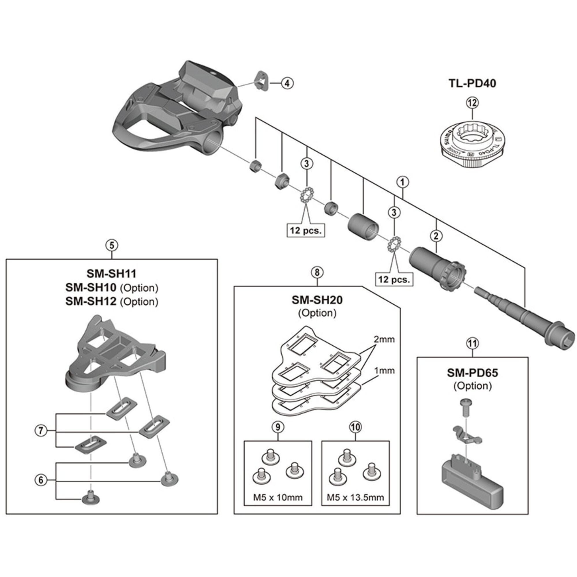 Shimano Pd-R7000 Pedal Axle Assembly Left Hand Spares & Accessories