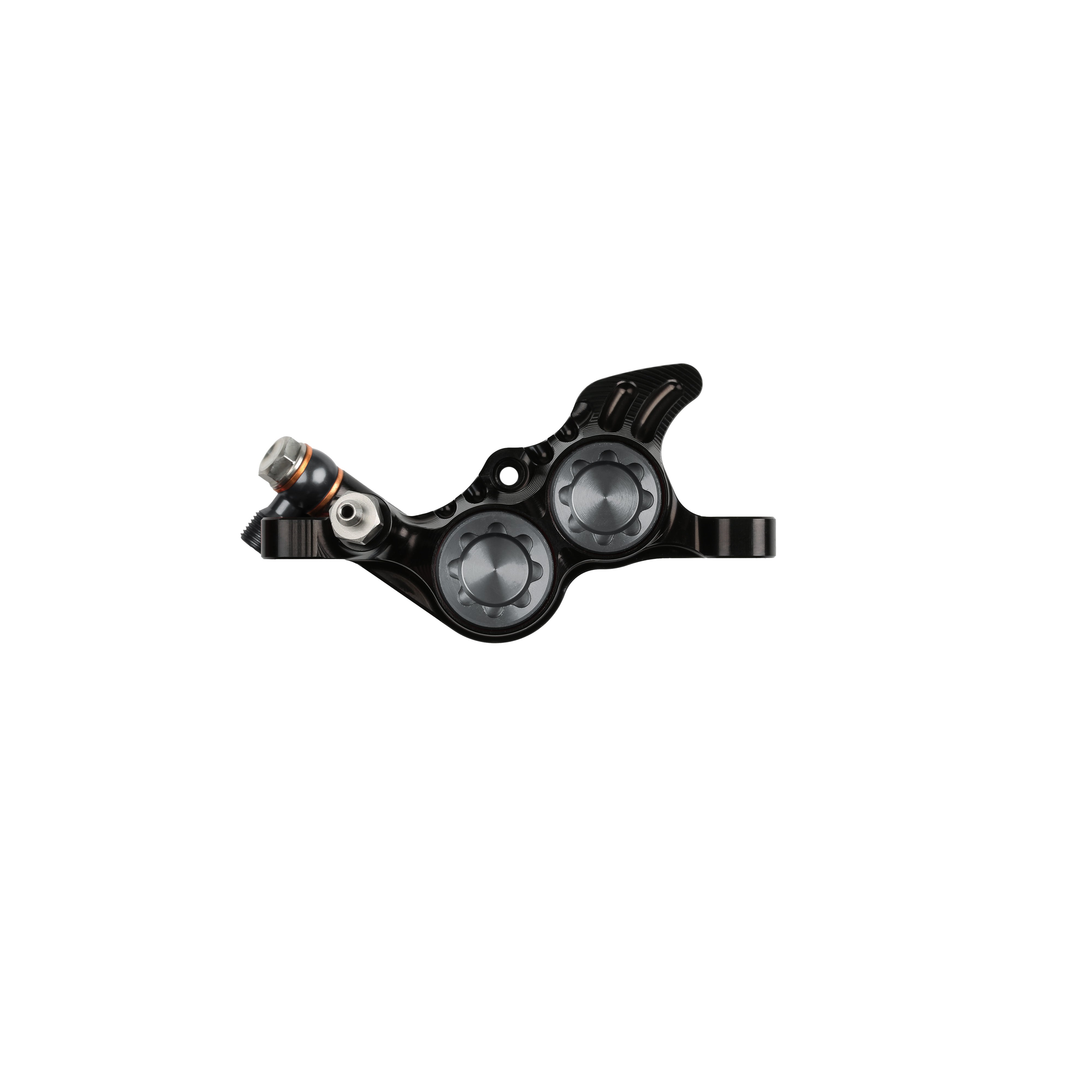 Hope GR4 complete caliper brake assembly for disc bikes, showing the black brake caliper with mounting hardware and hydraulic components.