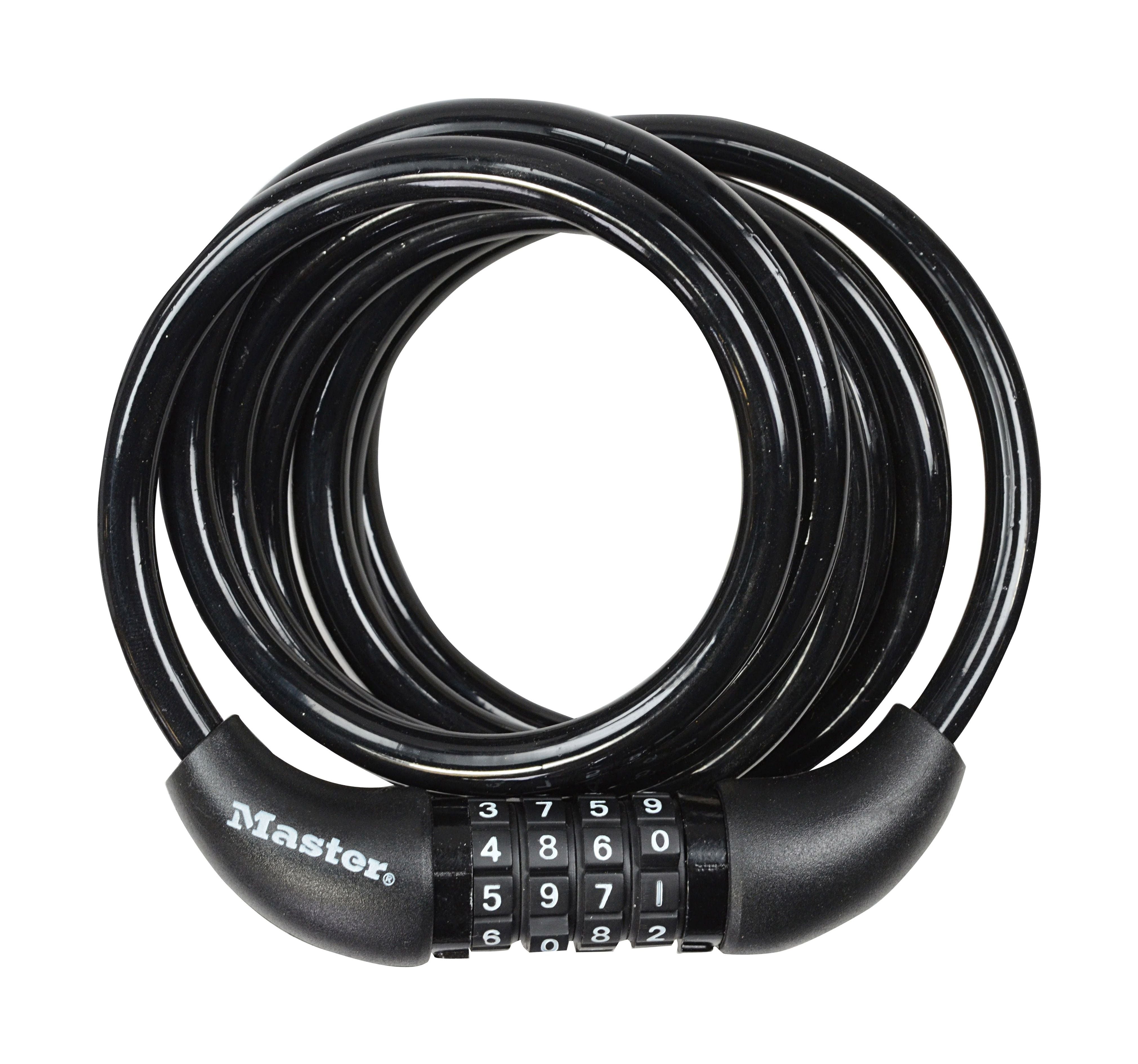 Master Lock Cable Locks - Cable Combination Lock 8mm x 1.8m [8221] Black