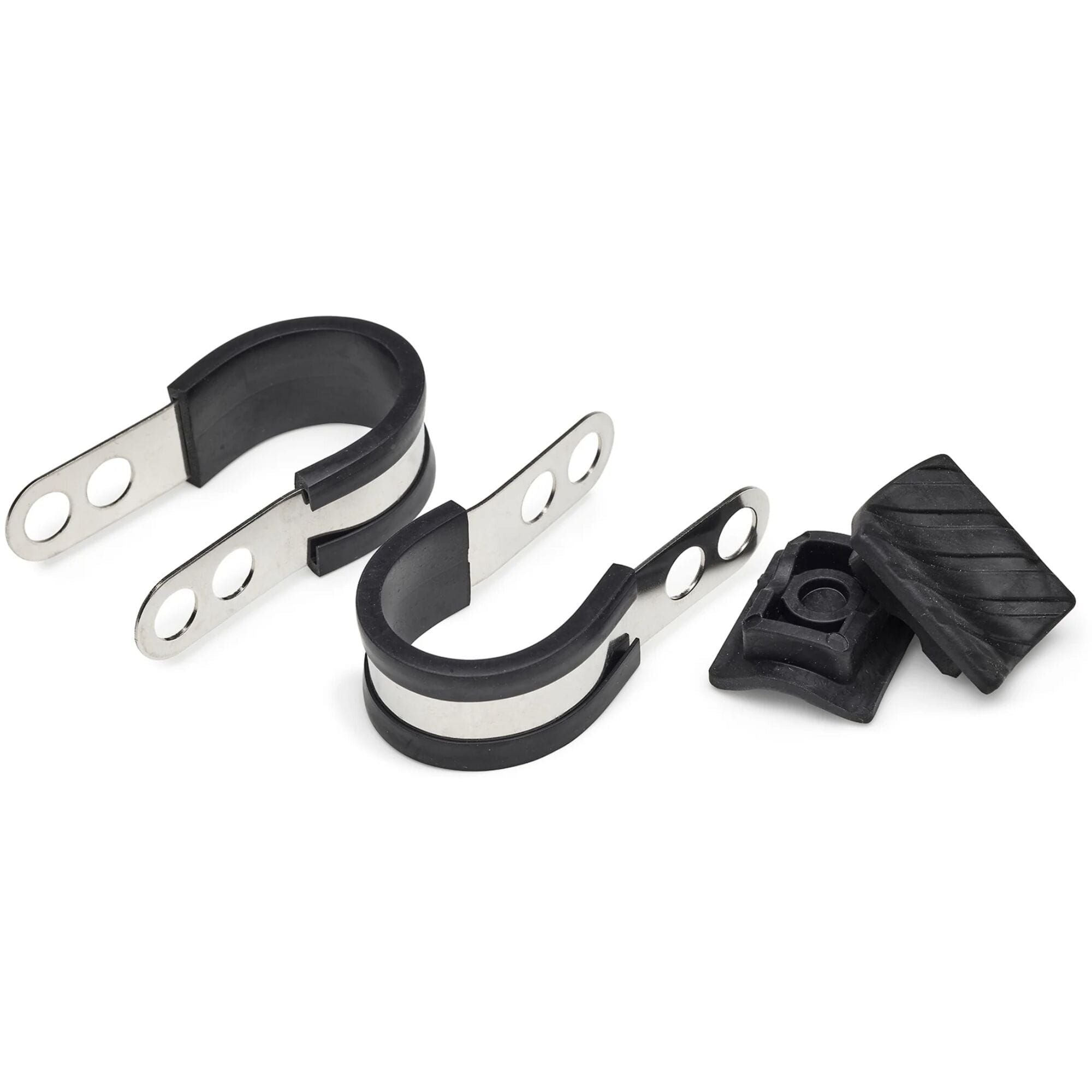Aeroe Handlebar Ride Savers straps securing bike packing gear on a bicycle handlebar for safe storage.
