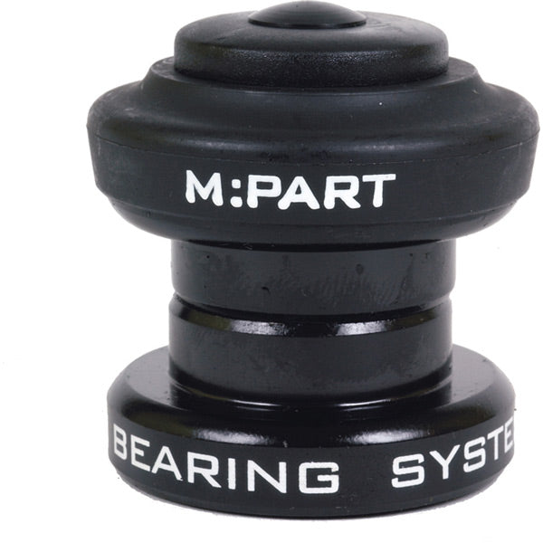 M Part Sport Threadless Headset 1 Inch in black, bike component with EC30/25.4 and EC30/27 compatibility, for cycling builds.