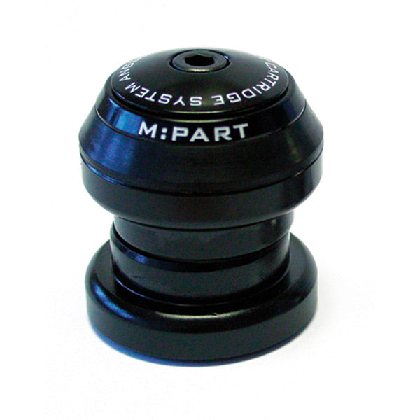 Black M Part Pro Threadless Headset 1-1/8 inch with EC34/28.6 and EC34/30 bike components, showing the headset installed on a bike.