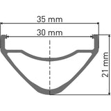 DT Swiss HX 1700 wheel, 30 mm rim, 15 x 110 m BOOST axle, 29 inch front