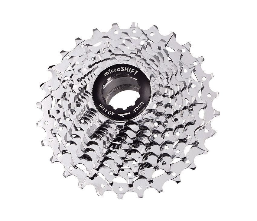 MicroSHIFT H092 9-speed steel cassette for e-bike and standard hubs, featuring 11-28T to 11-36T gear range.