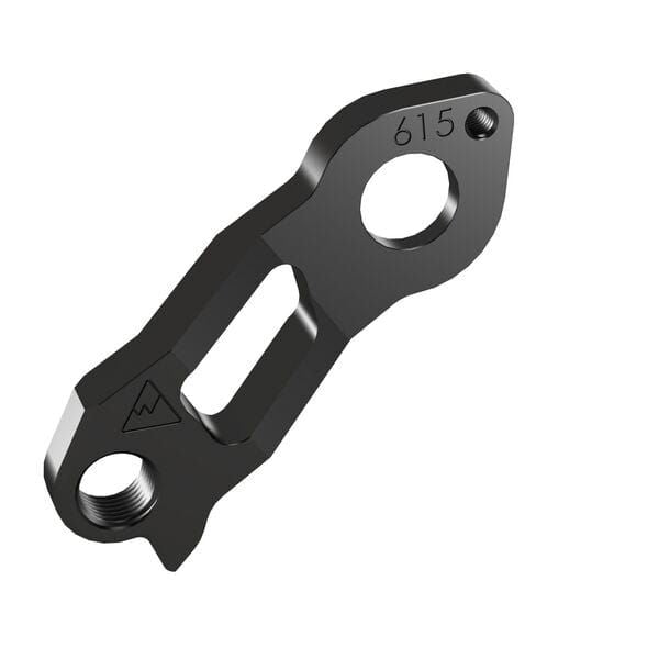Wheels Manufacturing replaceable derailleur hanger 615 for Focus bikes dropout, made of durable metal, mounted on bike dropout.