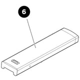 Thule Yepp Maxi aluminium extrusion replacement part for child seat accessories, showing a metallic component with mounting features.