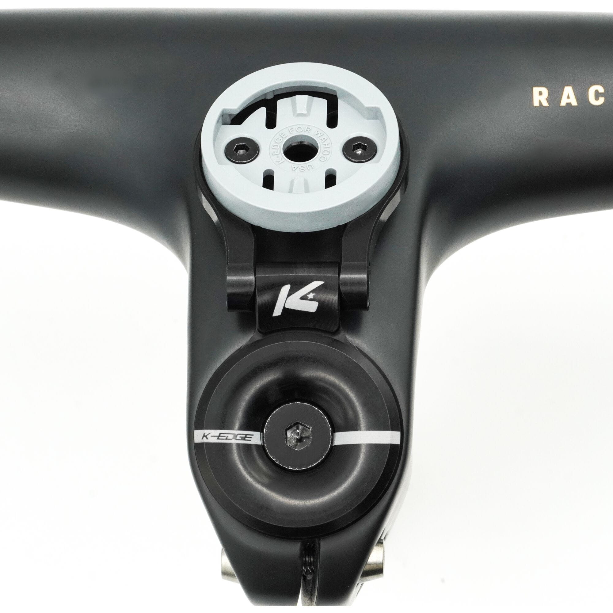 K-Edge Wahoo Race Stem Mount, with Top Cap, Adjustable, Black Anodised