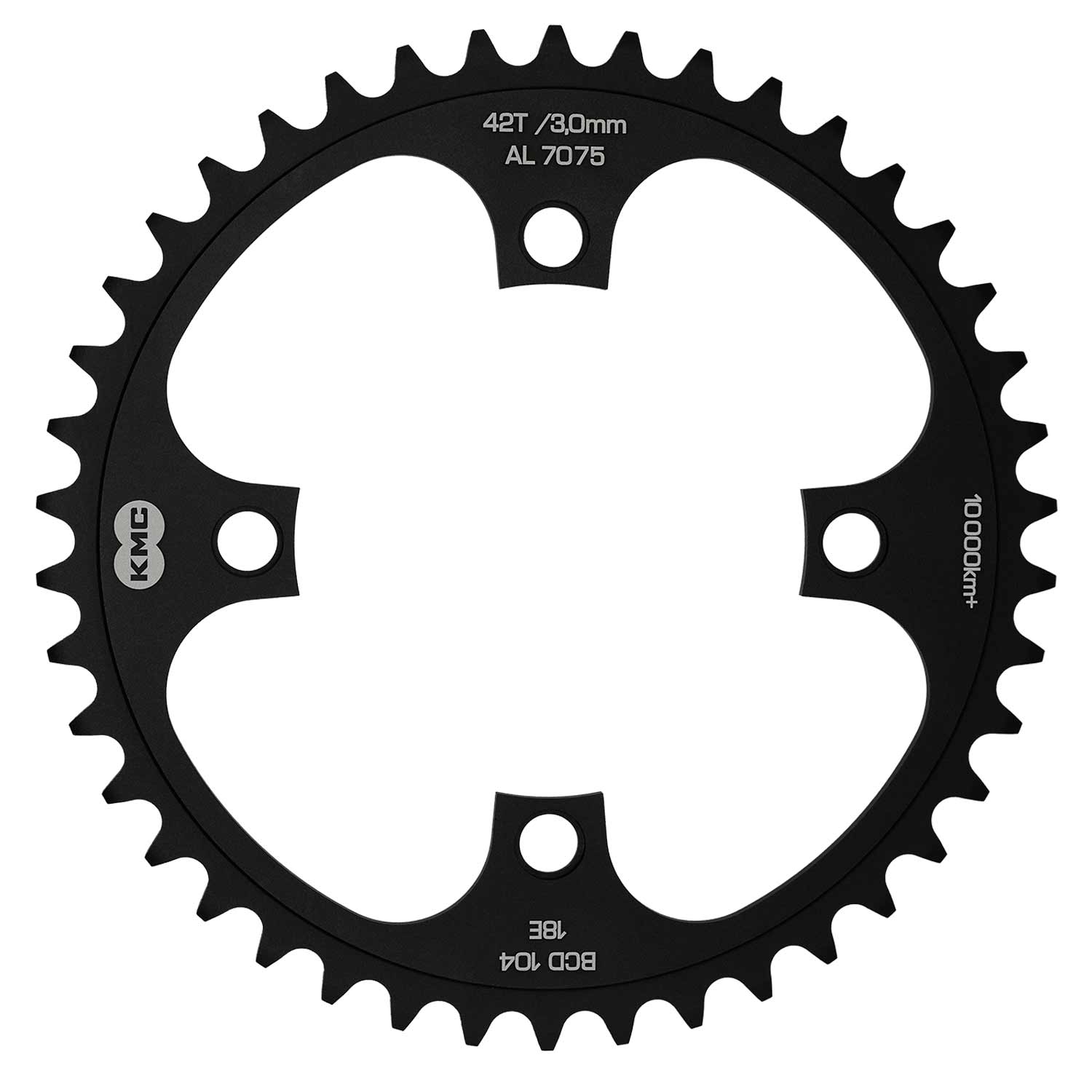 KMC Chain Ring - 104pcd 4 Arm Wide Single Speed Chainrings