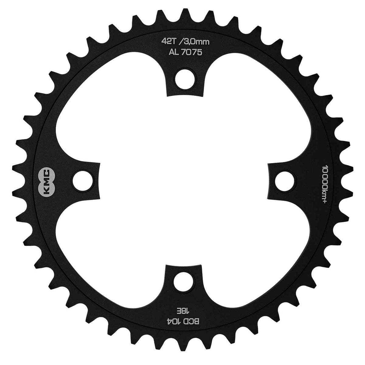 KMC Chain Ring - 104pcd 4 Arm Wide Single Speed Chainrings