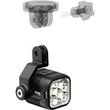 Knog Blinder Light E-X Small with GoPro mount accessory for E 900 and E 1300 bike lights, shown attached to a bike.