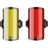 Knog Cobber Reflex Twinpack bike lights with front and rear USB-C rechargeable LED lights, compact and bright for cycling safety.
