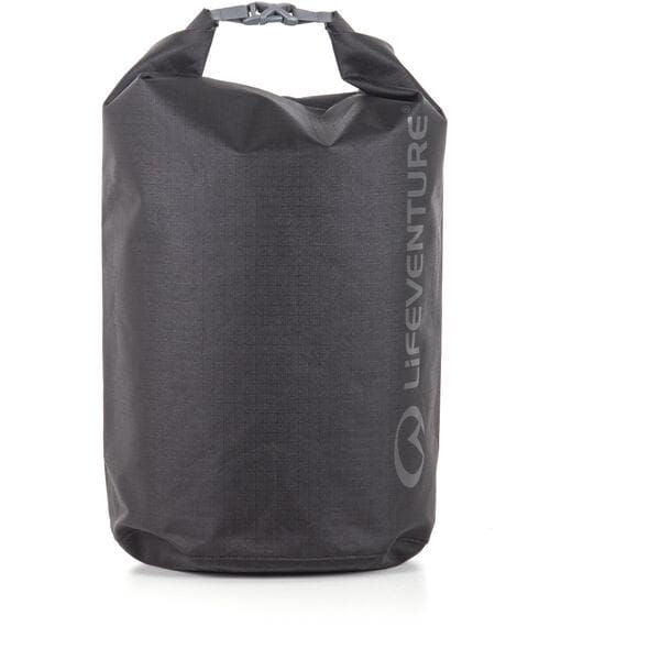 Black Lifeventure Storm Dry Bag 10L waterproof roll-top outdoor gear bag showing sealed top and durable waterproof material.