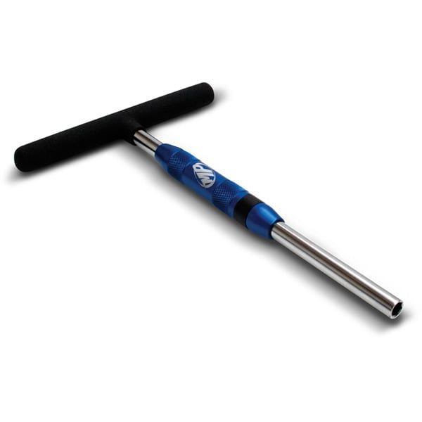 Motion Pro T-handle spinner bit driver with magnetic 5/16" hex head for workshop use, ideal for tight spaces and precise fastening.