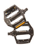 Fatty's Flatties Dobber Black MTB pedal shown, durable flat pedal designed for mountain bikes with a rugged black finish.