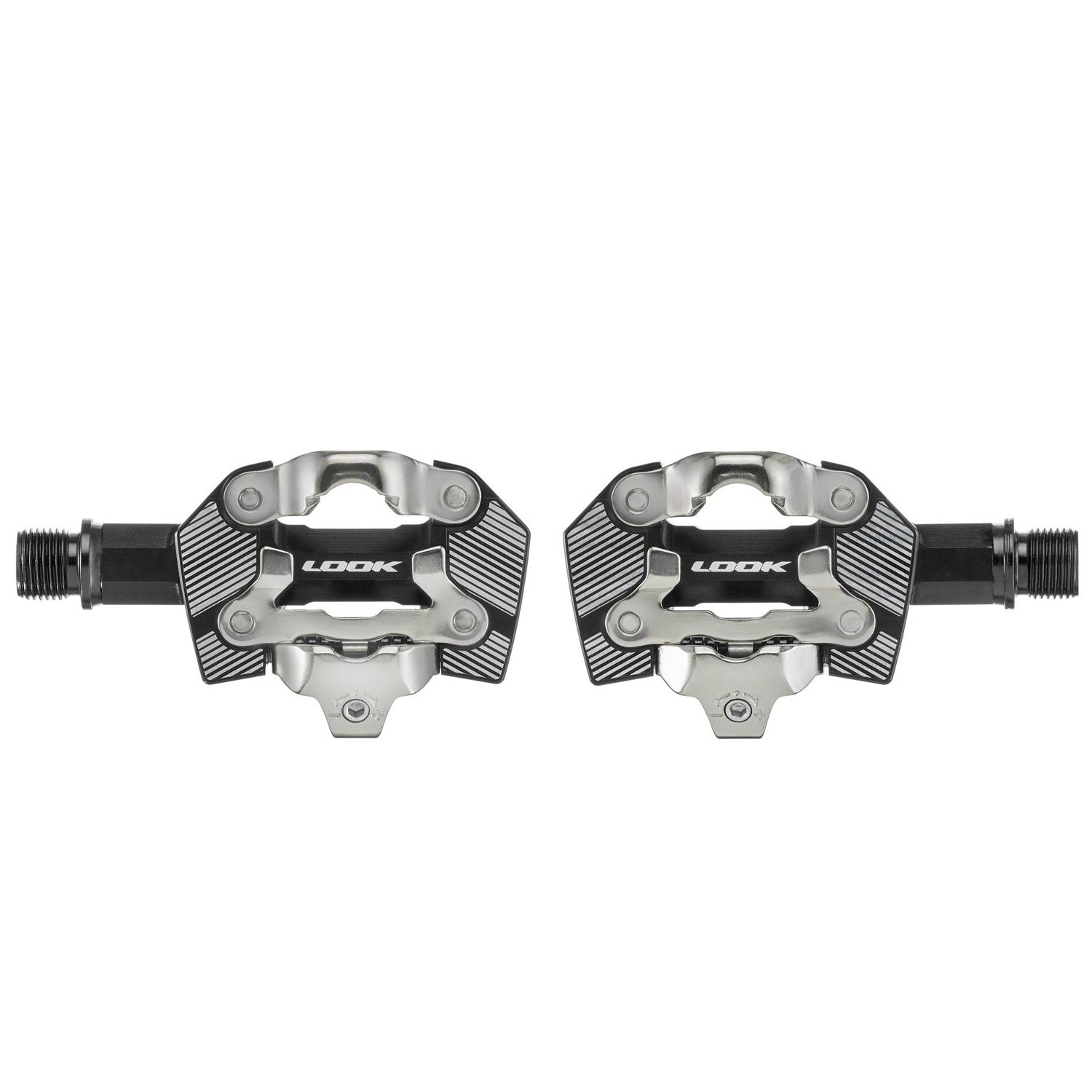 Look X-One-G Max gravel bike pedals with SPD compatibility, single-sided design, shown in a close-up view highlighting the pedal mechanism.