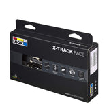 Look X-Track Race MTB pedals with SPD compatibility, adjustable tension, and mud-shedding design, shown with cleats attached.