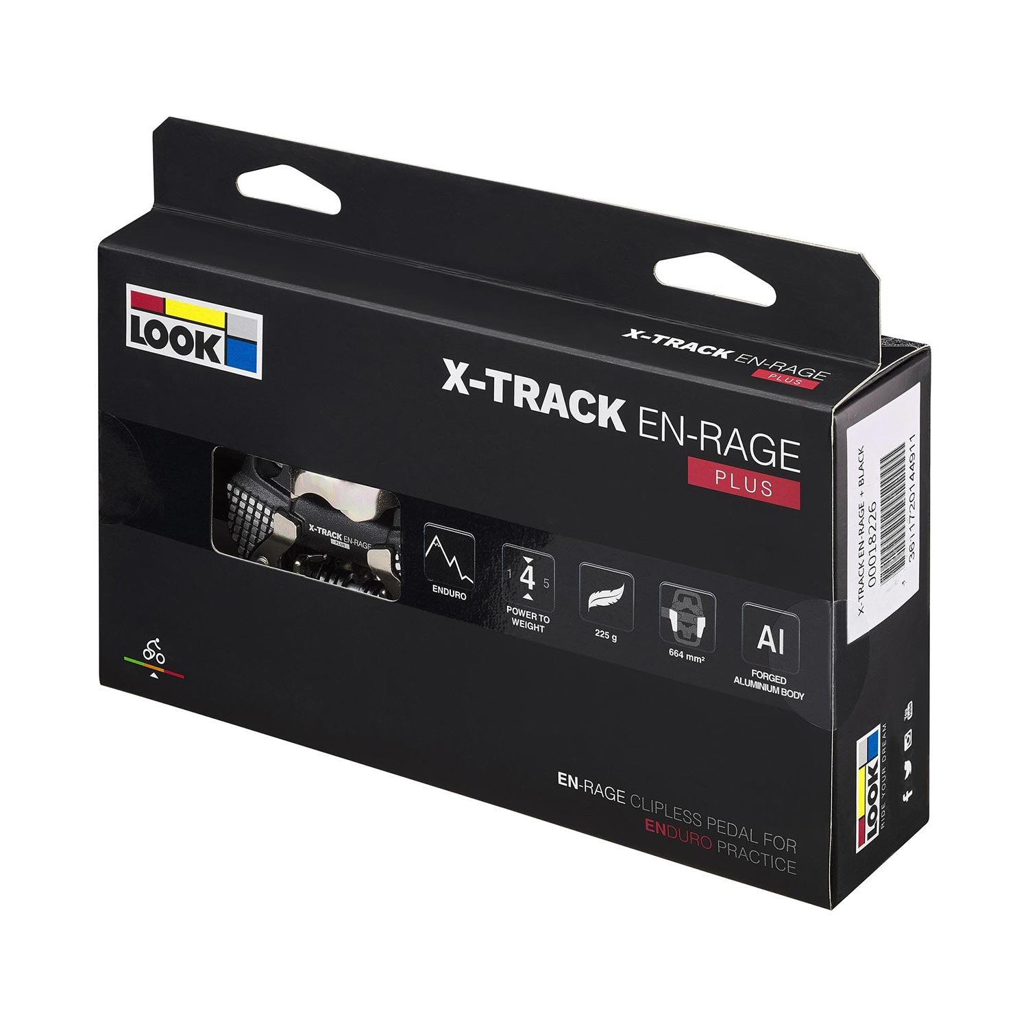 Look X-Track EN-Rage Plus SPD mountain bike pedals with metal clips and black body for enduro and aggressive riding.