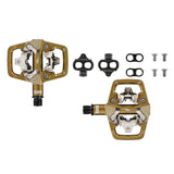 Look X-Track EN-Rage Plus bronze MTB pedals with SPD compatibility, enduro clipless design, and durable metal construction.