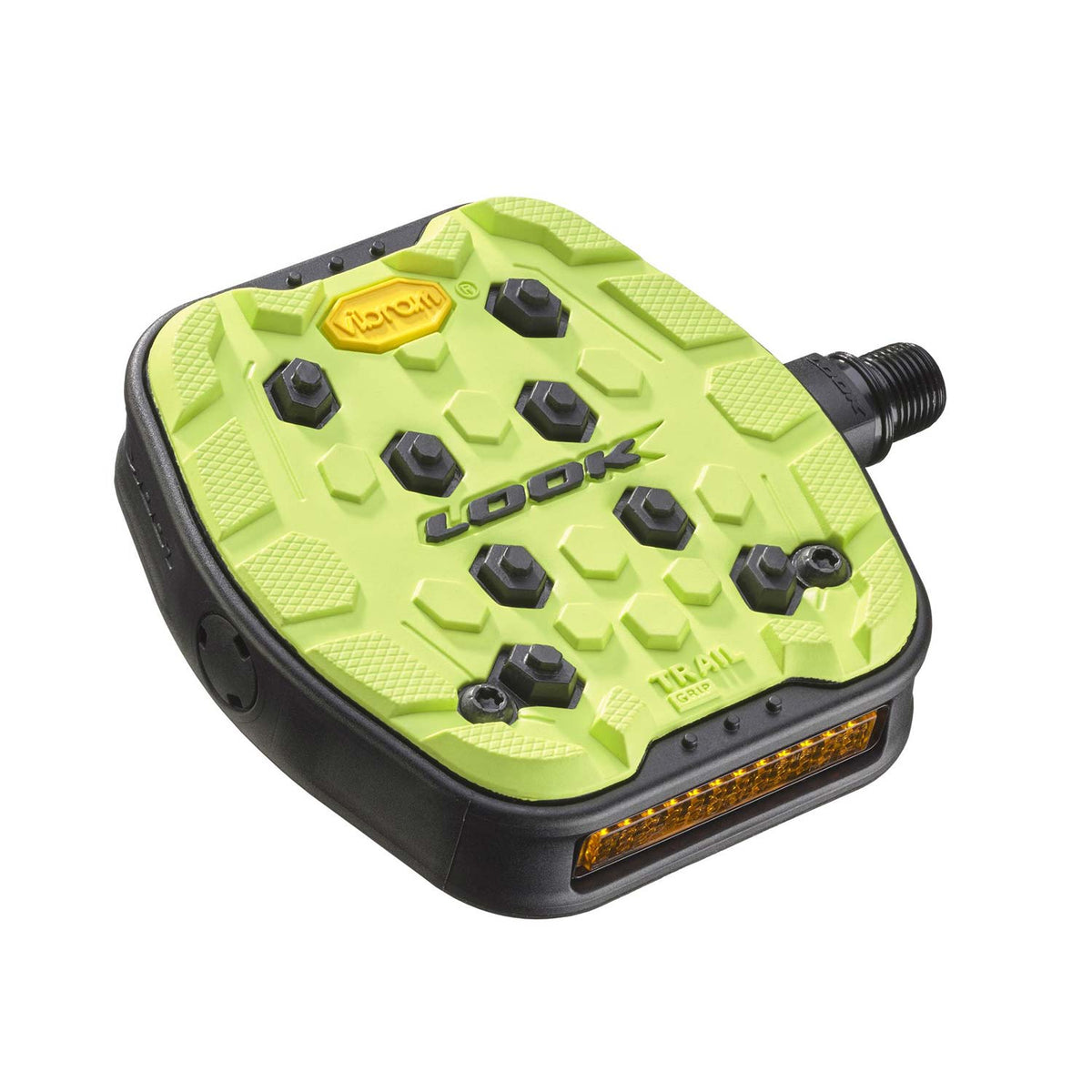Look Trail Grip Flat Pedals with Activ Grip by Vibram for mountain biking, featuring textured platform and durable design.